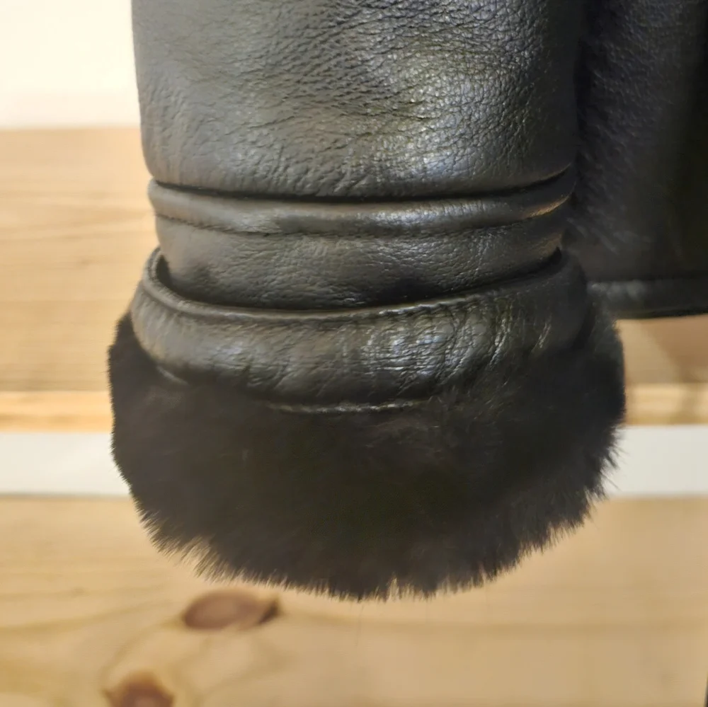 Wilsons Leather Black Hooded Belted Faux Leather Jacket